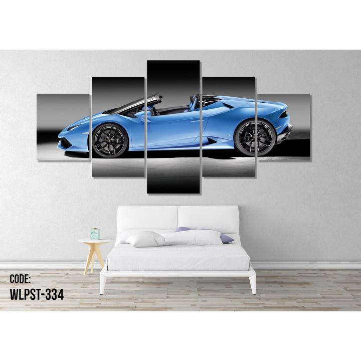 CNVS-334 60″ inch x 36″ inch Blue Car Wall Canvas Art Prints