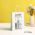 Paper Gift Bag Kraft Paper Bag Foil Print Bag Happy Birthday Bag Christmas Party Bag. 