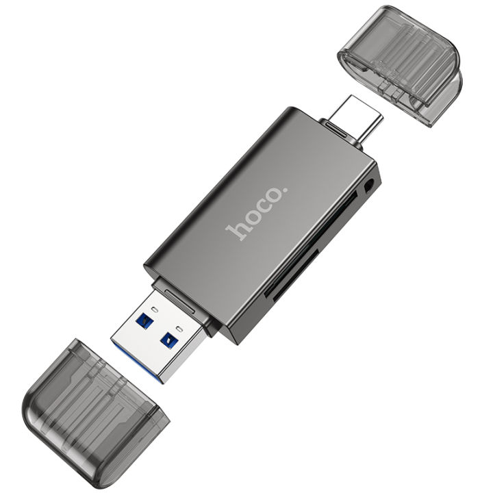 Hoco HB39 2 in 1  USB/Type-C 3.0 High-Speed Card Reader With Tf/SD Dual Card Slot