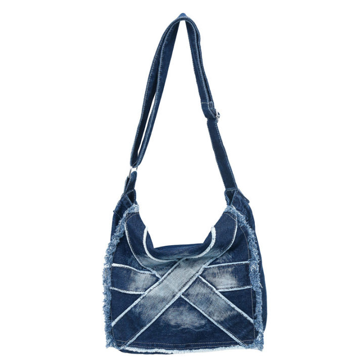 New%20Korean%20Casual%20Women's%20Cross-Body%20Bag%20Cross-Border%20Washed%20Denim%20Messenger%20Bag%20Holiday%20Shopping%20Trendy%20One-Shoulder%20Bag%20-%20Image%205