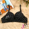Women's Soft Comfortable Black Flower Printed Foam Bra for Sexy Girl.