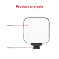 1 Piece Mini LED Video Light Photography 2W Dimmable for Camera Smartphone Laptop. 