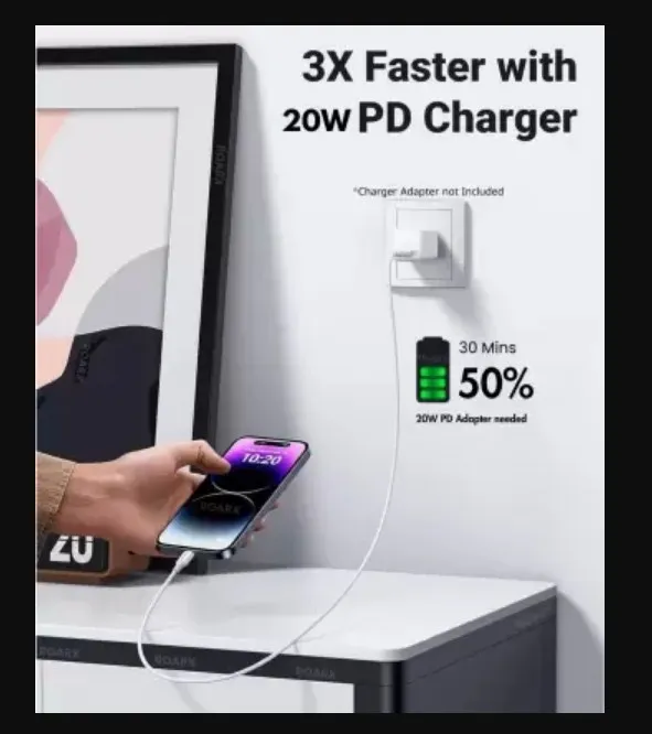 Lightning Cable m USB Type C to Lightning Data Charging Cable