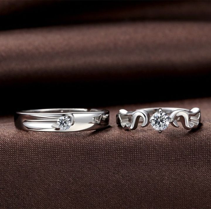 Unique Design Couple Ring For Lovers Gift Adjustable