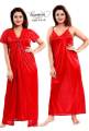 Two Part Satin Solid Women Nighty Set - Night Dress For Women - Night Dress For Women - Night Dress. 