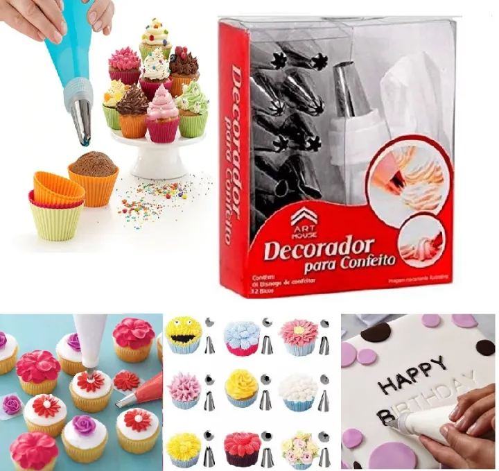 Decorcrafts???%2012%20Piece%20Cake%20Decorating%20Set%20Frosting%20Icing%20Piping%20Bag%20Tips%20with%20Steel%20Nozzles.%20Reusable%20&%20Washable%20-%20Image%204
