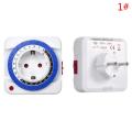 EU Timer Switch Timer 24 Hours Plug In Mechanical Grounded Programmable Smart Countdown Loop Switch Socket Indoor Auto Power Off. 