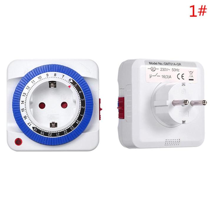 EU Timer Switch Timer 24 Hours Plug In Mechanical Grounded Programmable Smart Countdown Loop Switch Socket Indoor Auto Power Off