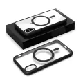 For Apple iPhone XS Max MagSafe Compatible Shockproof Transparent Slim Fit Wireless Charging supported Frosted Border Phone Back Case Mobile Cover. 