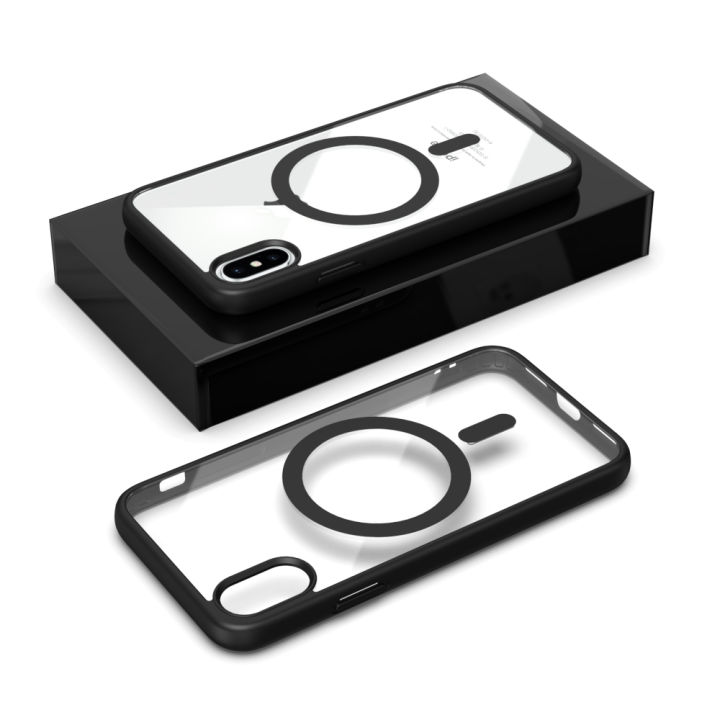 For%20Apple%20iPhone%20XS%20Max%20MagSafe%20Compatible%20Shockproof%20Transparent%20Slim%20Fit%20Wireless%20Charging%20supported%20Frosted%20Border%20Phone%20Back%20Case%20Mobile%20Cover-Banglar%20Gadget%20-%20Image%204