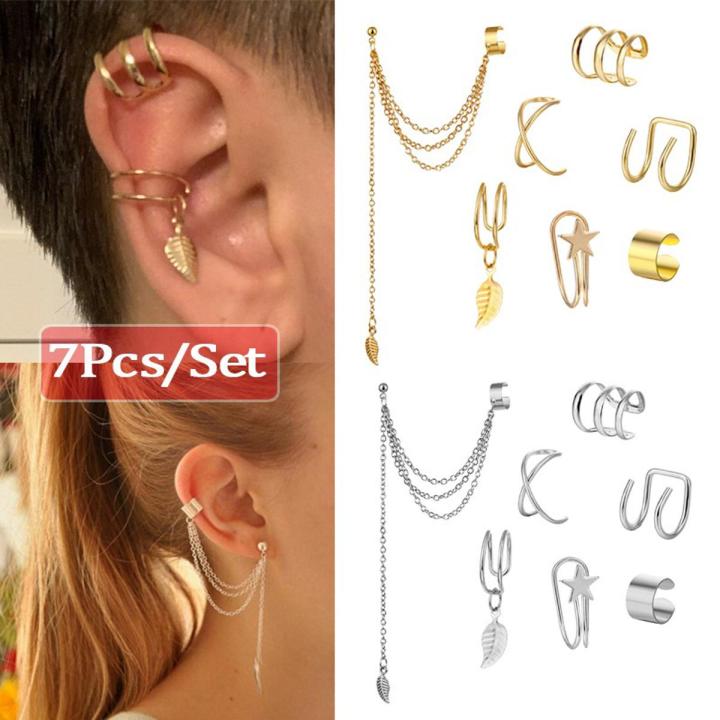 【Trending Now】 Bohemian Star Leaves Non-Piercing Ear Clip Earrings For Women Ear Cuff Jewelry