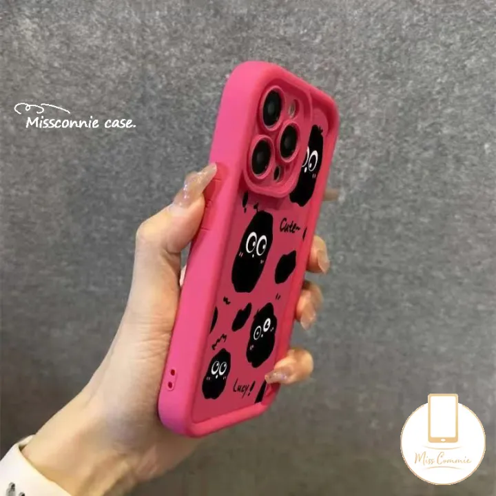 Cartoon%20Cute%20Little%20Black%20Coal%20Ball%20Fashion%20Case%20For%20Redmi%2013C%20Note%2011%208%2010s%2012%2010%209%20Pro%20Redmi%2010A%2012%2012C%209C%20NFC%209T%209%20A1%2010C%209A%20A2%20POCO%20M3%20Funny%20Red%20Face%20Angel%20Eyes%20Shockproof%20Cover%20-%20Image%205