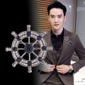 Circle/Rudder Wheel Brooch pin For Men Suit Accessories.