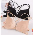 Front Closure Cup single hook bra(Skin/Brown). 