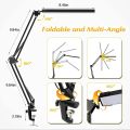 LED Table Lamp Metal Swing Arm desk lamp,with Clamp Desk Lamp Dimmable with USB Charging Port,3 Lighting Modes with 10 Brightnes.