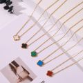 2023 Fashion Designer Brand Luxury Stainless Steel Bracelet 18k Gold Plated Four Leaf Clover Necklace Set For Women.
