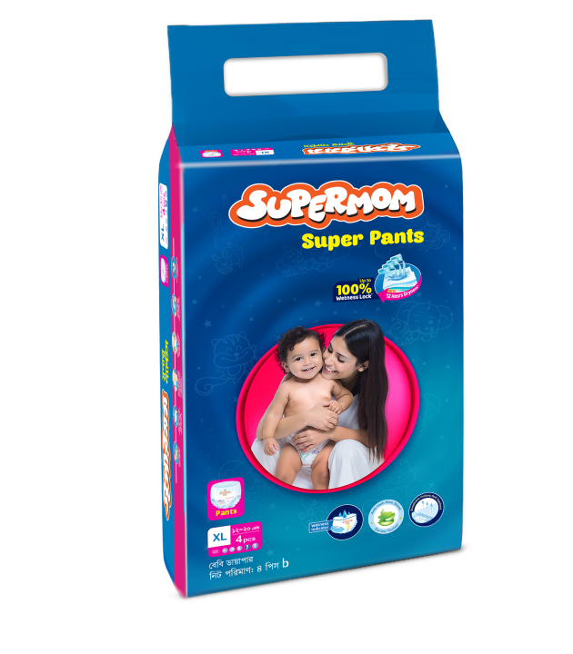 Supermom Baby Pant Diaper Xtra Large (12-20) Kg - 4pcs