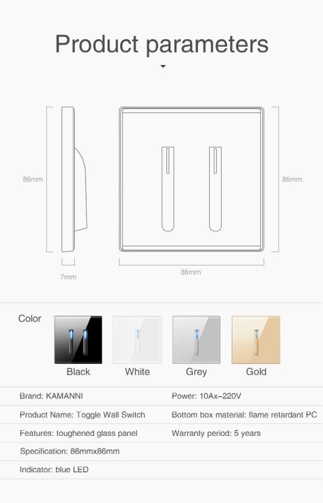 KAMANNI%20Luxury%20Light%20Switch%20LED%20Indicator%20Crystal%20Tempered%20Glass%20Piano%20Key%20Model%20design%20White%20Push%20Botton%20Wall%20Switches%20220V%20New%20-%20Image%208