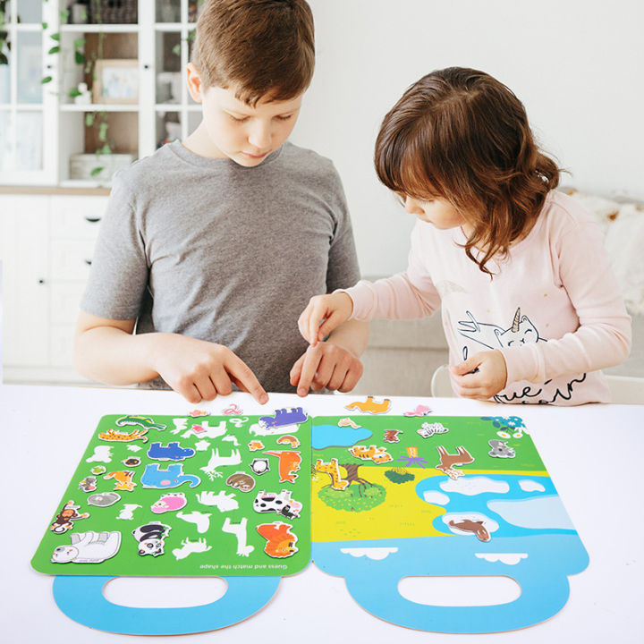 Portable children's educational magnetic puzzle book 2-3-5 years old baby early education puzzle matching book cognitive toy