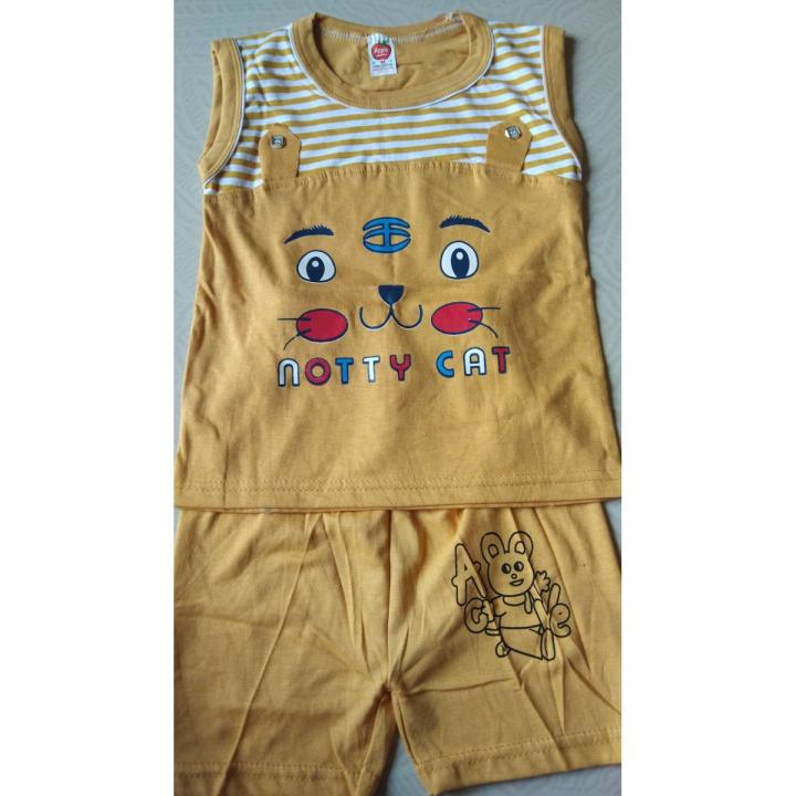 1 years size to 4 year baby boy summer sleeveless soft cotton t-shirt and pant set