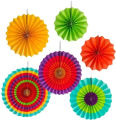 6 in 1 Paper Fan Flowerpaper Hanging For Happy Birthday Party Decoration / Bridal Shower / Wedding / New Year / Background Decorations. 