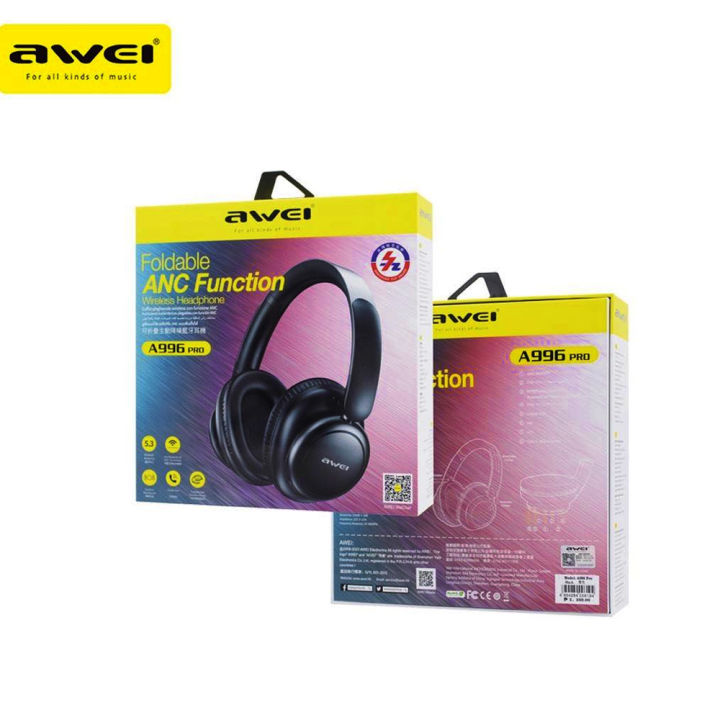 AWEI%20A996%20Pro%20ANC%20Wireless%20Bluetooth%20V5.3%20Foldable%20Stereo%20Headset%20/%20Super%20Bass%20/%20Noise%20Cancelling%20-%20Image%203