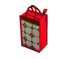 Eco friendly jute lunch box bag with cutomised design and reusable fabrics.