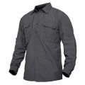 TACVASEN Men's Tactical Shirts Summer Lightweight Quick Drying Shirts Hiking Nylon Shirts Long Sleeve Outdoor Work Cargo Shirts. 