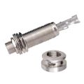 1x 1/4 Inch Chrome Cylinder Flush Mount Jack & A1347 1 Piece Guitar Bass End Pin Output Jack 1/4 Inch Mono or Stereo.