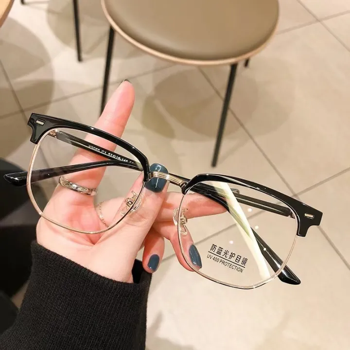 Fashion%20retro%20eyebrow%20half-frame%20anti-blue%20light%20business%20glasses%20men's%20and%20women's%20myopic%20eyewear%20-%20Image%202