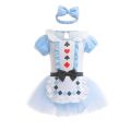 Baby Girl Romper Dress With Headband Elsa Tris Fairy Belle Mermaid Snowwhite Girl Clothes Size 3-18M Cute Design Infant Dress. 