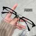 Myopia glasses, handsome men, double-beam half-frame, can be equipped with power, anti-blue light, anti-optics, eye protection, flat frames, women's tide. 