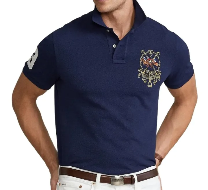RL%20Men's%20Custom%20Triple%20Pony%20Embroidered%20Short-Sleeved%20Polo%20Shirt%20-%20Image%202