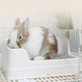 Large Rabbit Litter Box For Cage Split Potty Trainer Corner Anti-overturn Toilet Box Pet Supplies For Small Animals. 