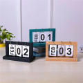 Wooden Flip Page Calendar Desk Calendar Home Study Offices Dormitory Decorations Ornaments Photo Props Creative Gift. 