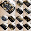 Black Golden ChristSnow Decoration 40*60 Kitchen Entrance Door Mats Coral Velvet Carpet Doormat Indoor Floor Anti-Slip Rug-40cmx60cm. 