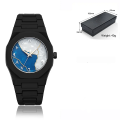 Black And White Aabic Fashionable Cabon fiver Plastic Watch Fo Men. 