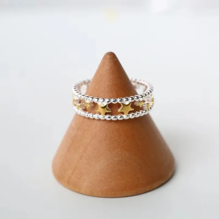 100%25%20Pure%20925%20Sterling%20Silver%20Ring%20Fashion%20Simple%20Gold%20stars%20Ring%20Thin%20Geometric%20finger%20Ring%20For%20Women%20Jewelry%20Anti%20Allergy%204.9%20Loser%20Lione%20-%20Image%204