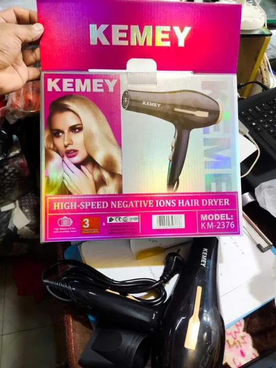 Kemey-KM-2376/2378%20-%201000W%20(%202%20in%201%20)%20Powerful-Professional-Heavy-Duty-Hair-Dryer---%20Black%20-%20Image%204