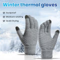 Sunnyheart Ribbed Cuffs Winter Gloves Stylish Touch Screen Winter Gloves for Women Men Warm Windproof Fashionable Knitted Gloves with Ribbed Cuffs Winter Knitted Gloves. 