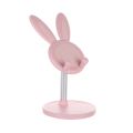 【happy one】Cute Bunny Phone Metal Desktop Cell Phone Stand Height For iPhone iPad Tablet Foldable Extend Support.
