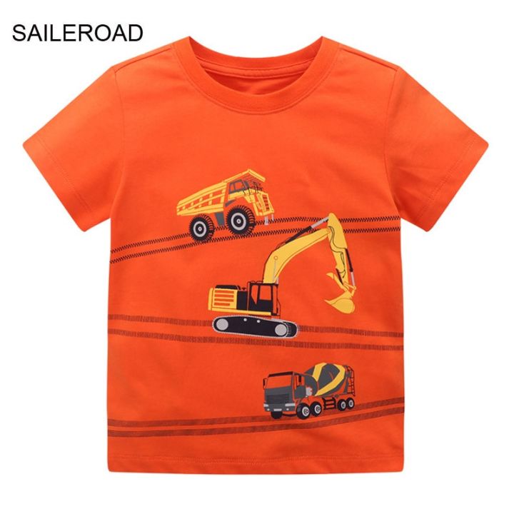 SAILEROAD%20Summer%20T%20Shirt%20Cotton%20Short%20Sleeve%20Cartoon%20Vehicles%20Excavator%20T-shirts%20Kids%20Tee%20Girl%20Tops%20Boys%20Children%20Clothes%20-%20Image%203