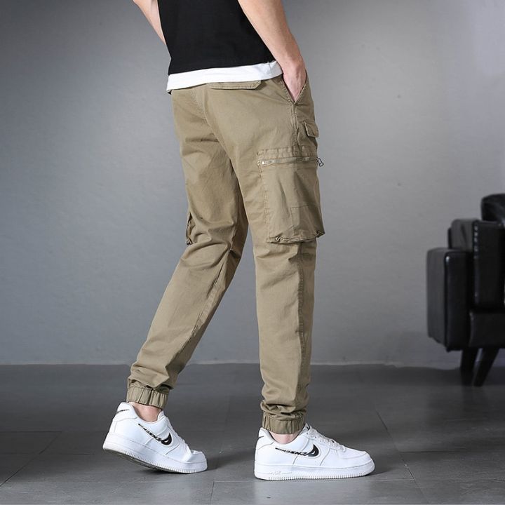 Summer%20Men's%20Lightweight%20Cargo%20Pants%20Drawstring%20Slim%20Fit%20Cargo%20Pants%20With%20Zipper%20Pockets%20Outdoor%20Hiking%20Military%20Trousers%20Male%20-%20Image%204