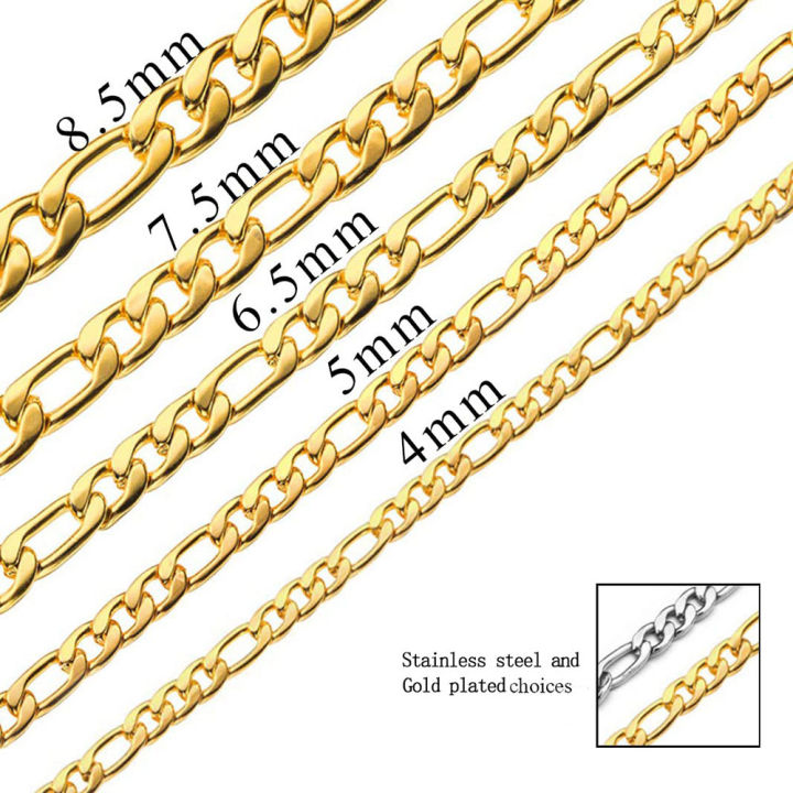 Wholesale%205mm%206mm%20Stainless%20Steel%20Necklace%20Mens%2014k%2018K%20Gold%20Plated%20Filled%20Cable%20Franco%20Chain%20Figaro%20Chain%20Rope%20Chain%20-%20Image%206