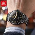 OLEVS  automatic mechanical   movementLuxurious stainless steel strap watch for men waterproof luminous calendar. 