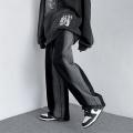 Spray Dyed Jeans for MeninsFashion High Street Wide Leg Daddy Pants Retro Draping Loose Straight Mop Pants. 