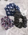 Silk scrunchie women elastic Satin Hair Bands big black hair tie for girls large hairbands Hair Accessories Elegant Retro Shiny Starry Dots Hair Scrunchies Satin Silk Hair Bands Women. 