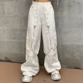 Mall Goth White Cargo Pants Women Gothic Hippie Streetwear Chain Punk Loose Pants Baggy Oversize Korean Style BQ. 