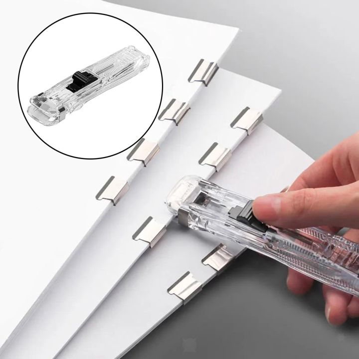 Hand%20Paper%20Clipper%20with%20Refills%20Metal%20Stapler%20Paper%20Clips%20For%20Document%20Binding%20Stationery%20Transparent%20Metal%20Clip%20Punch-free%20-%20Image%203