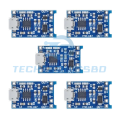 5 Pcs TP4056 Type-C Lithium Battery Charging Module | 5V USB Type-C Input | 1A 3.7V Li-ion 18650 Battery Charger Board with Dual Protection | For Arduino, ESP32 & DIY Power Bank Projects. 